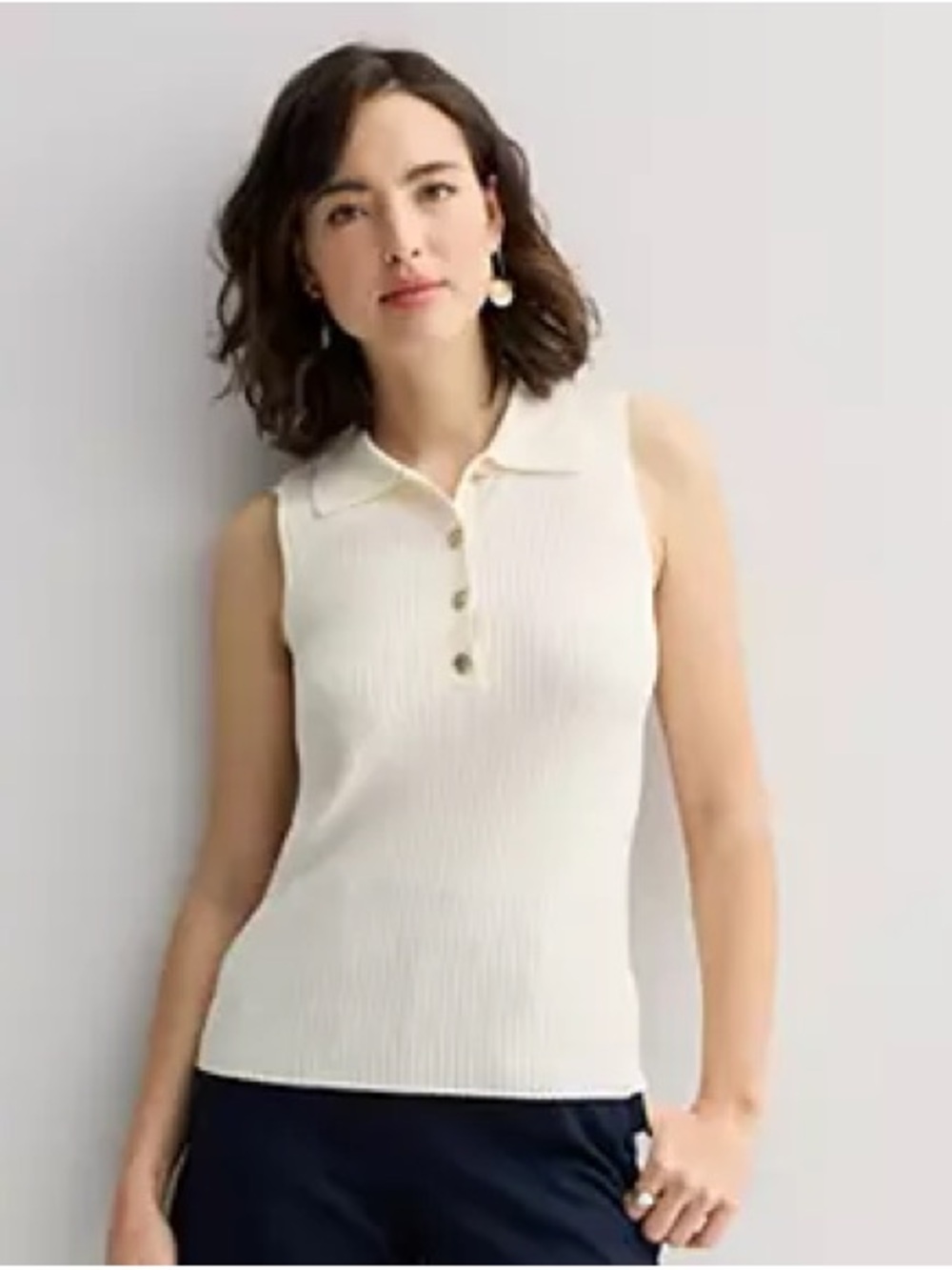 Nine West Johnny Collar Sweater Tank